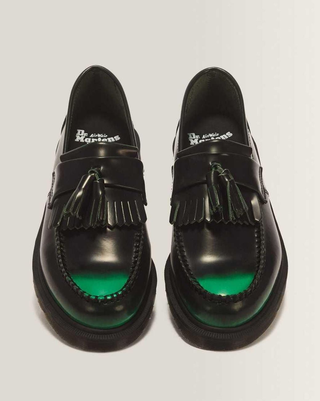Dr. Martens Black Adrian Tassel Arcadia Rub Off Leather Loafers for men