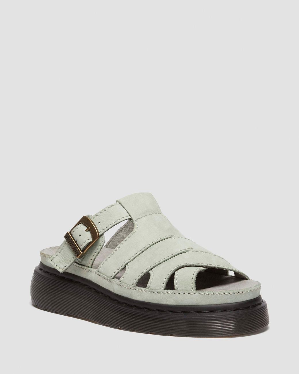 Dr. Martens Maxxy Slide Buttersoft Leather Sandals in Green 