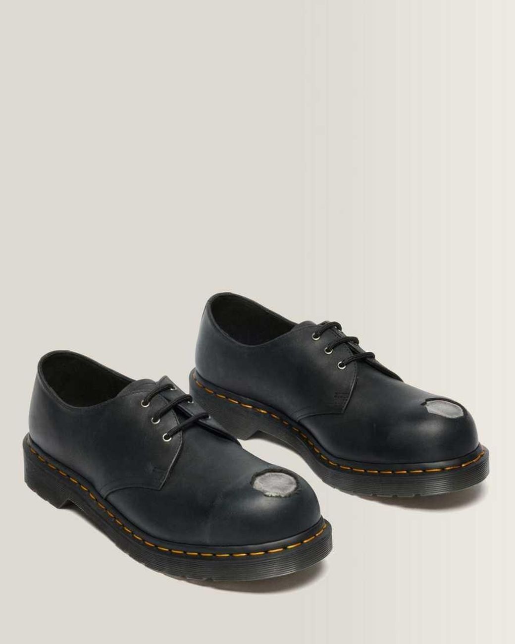 Dr. Martens Black 1461 Metal Toe Leather Shoes for men