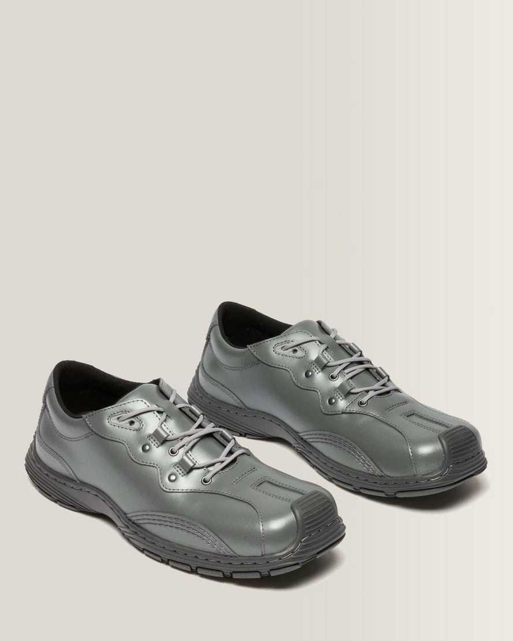 Dr. Martens Gray Aurix Satin Finish Leather 5I Shoes for men