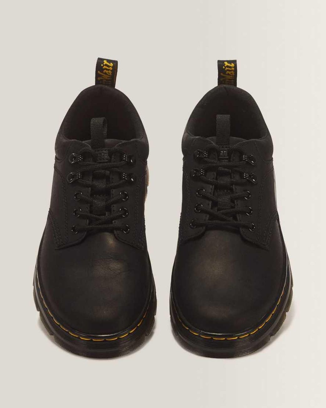 Dr. Martens Black Leather Reeder Extra Tough Utility Shoes for men