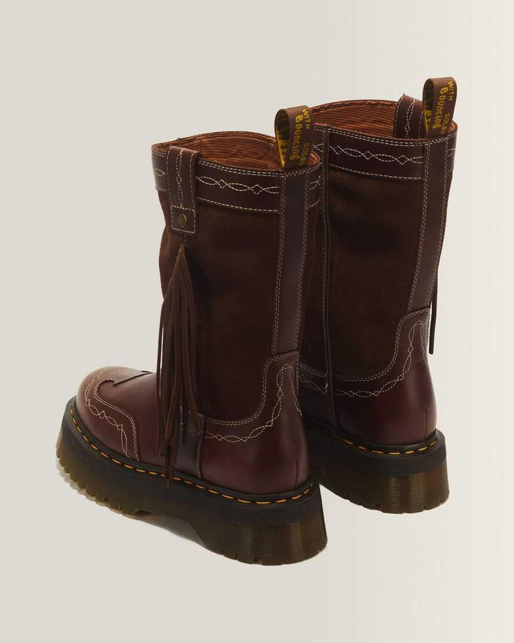 Dr. Martens Brown Desert Rodeo Quad Mid Leather & Suede Boots