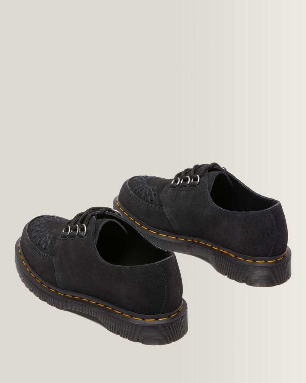 Dr. Martens Black Ramsey Woven Suede Creepers Shoes for men