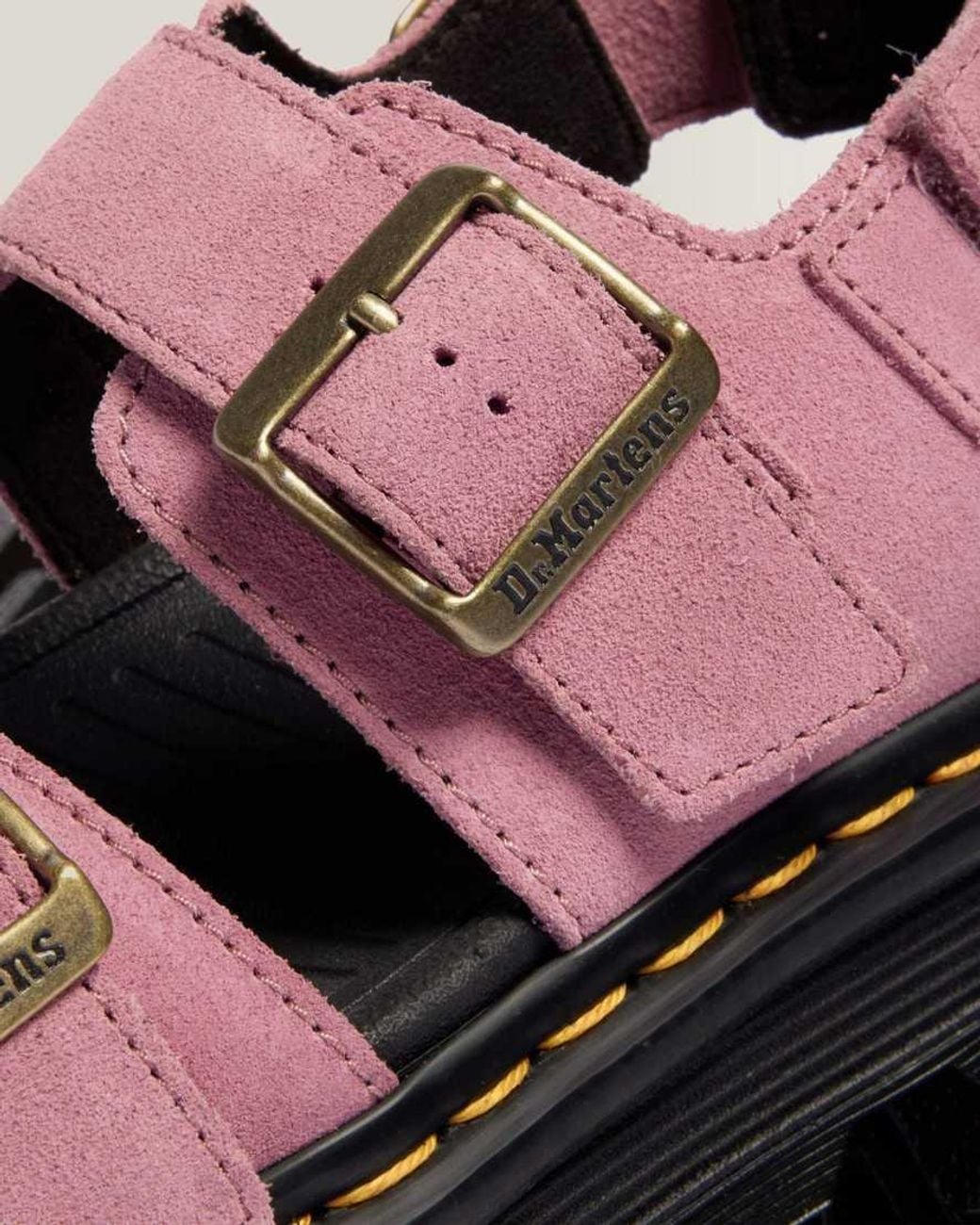 Dr. Martens Pink Zebzag Suede Platform Sandals