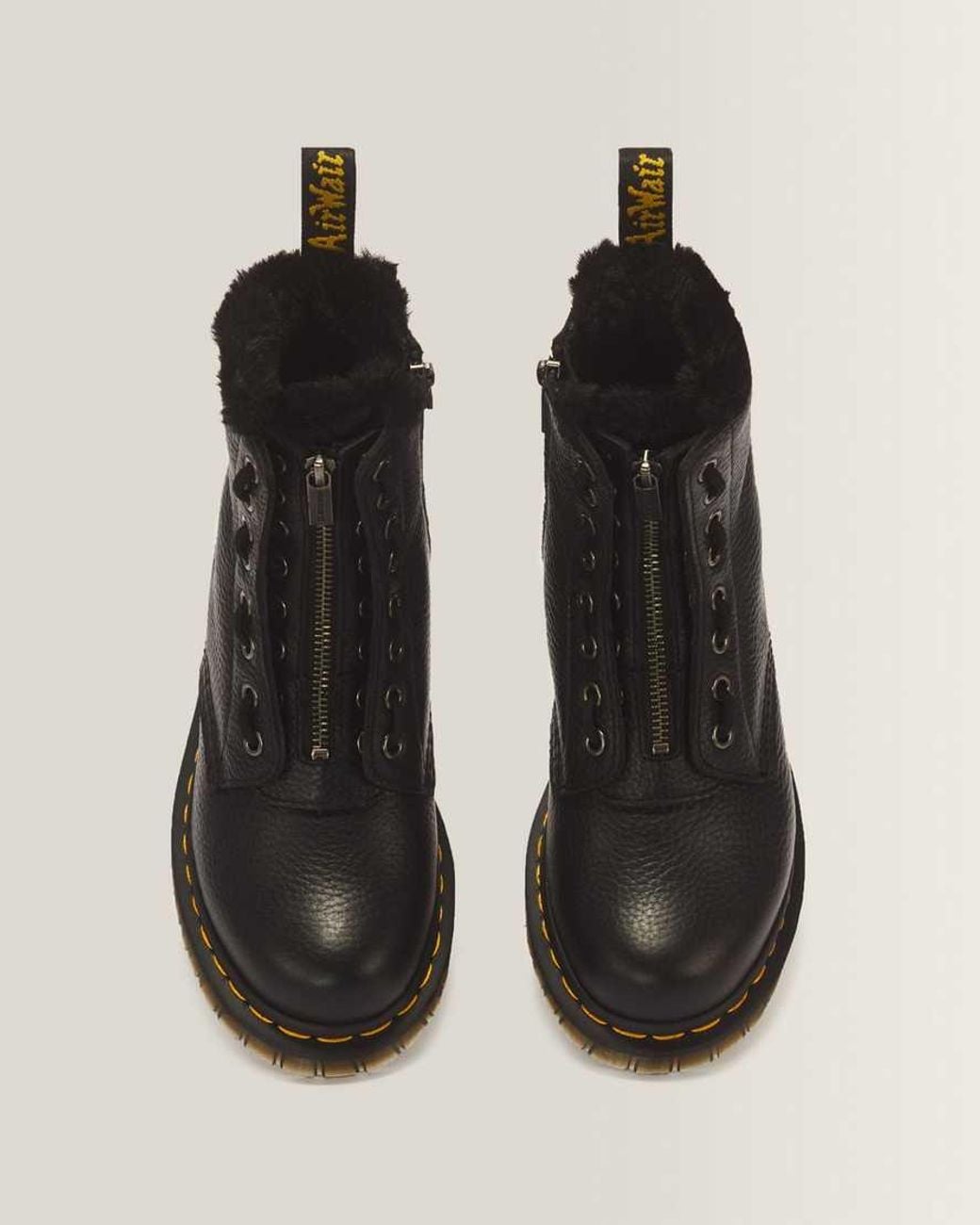 Dr. Martens Black 1460 Serena Zip 8 Eye Milled Nappa Leather Boots