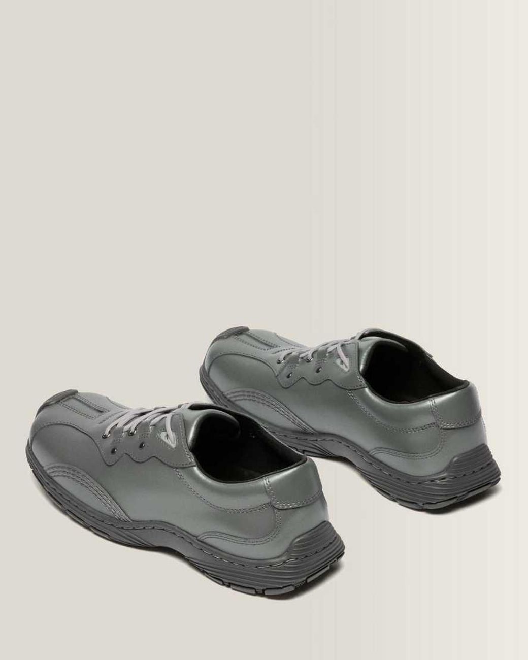 Dr. Martens Gray Aurix Satin Finish Leather 5I Shoes for men