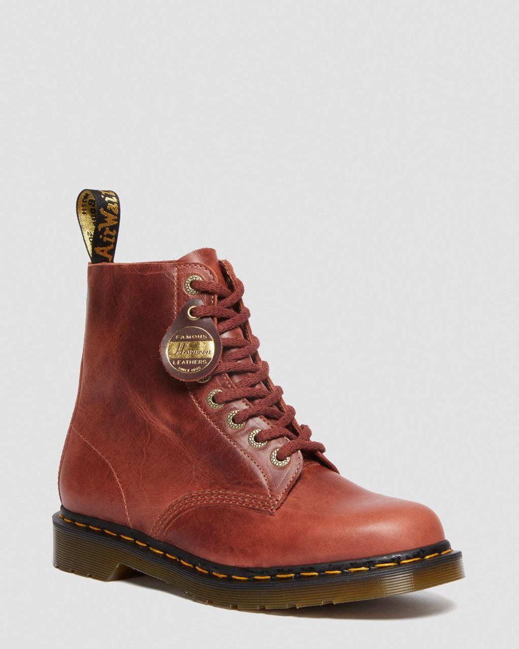 Dr. Martens 1460 Pascal Made In England Denver Leather Lace Up Boots in Red  for Men | Lyst