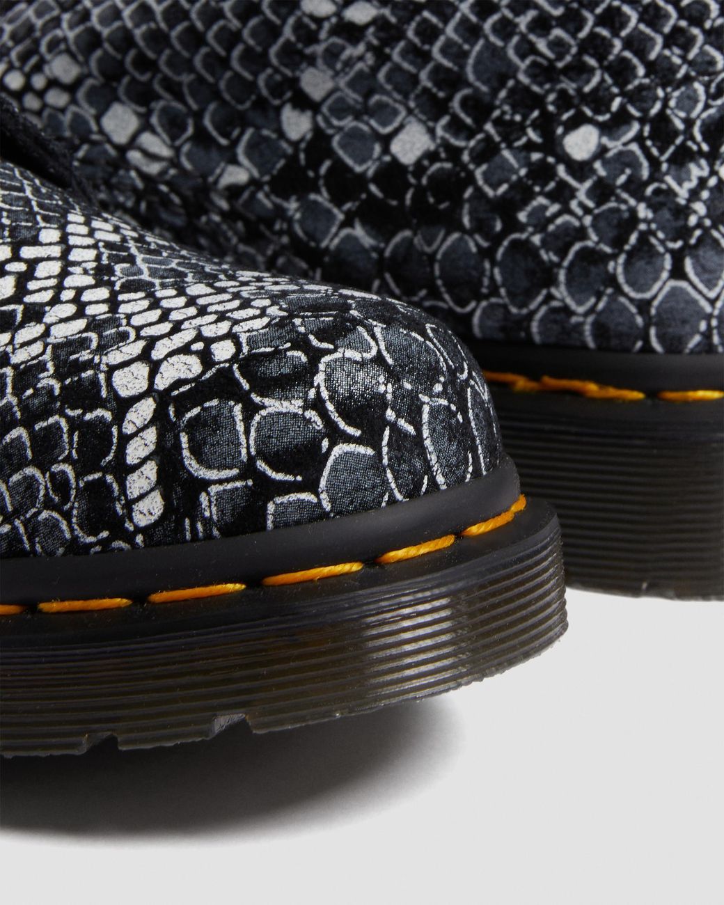 Dr. Martens 1460 Snake Print Leather Lace Up Boots in Black Lyst