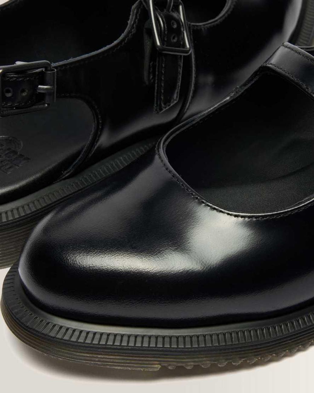 Dr. Martens Black Madaline Mary Jane Smooth Leather Sling Back Shoes