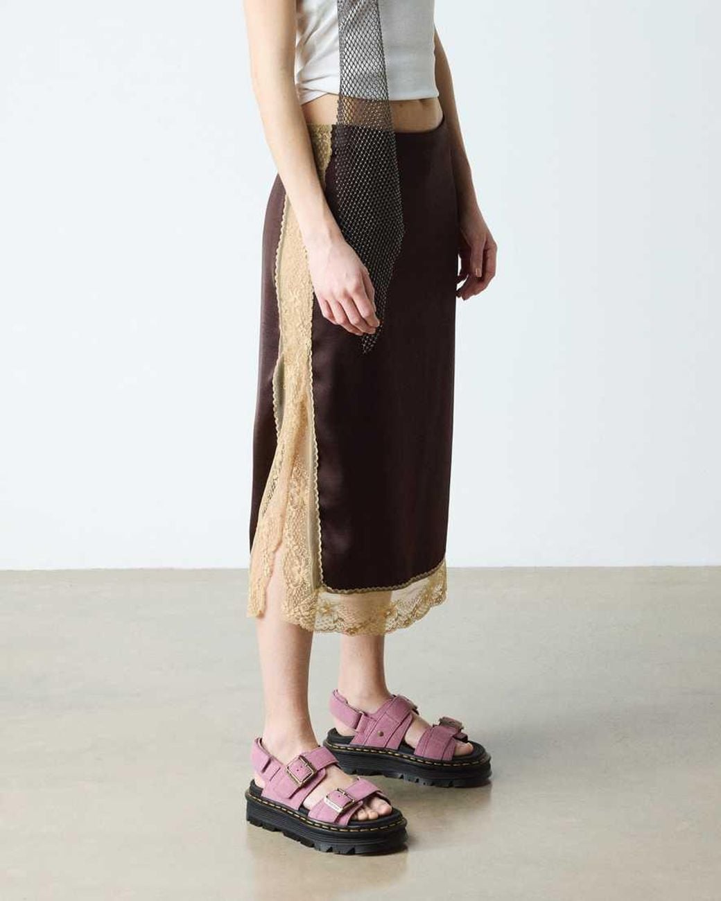Dr. Martens Pink Zebzag Suede Platform Sandals