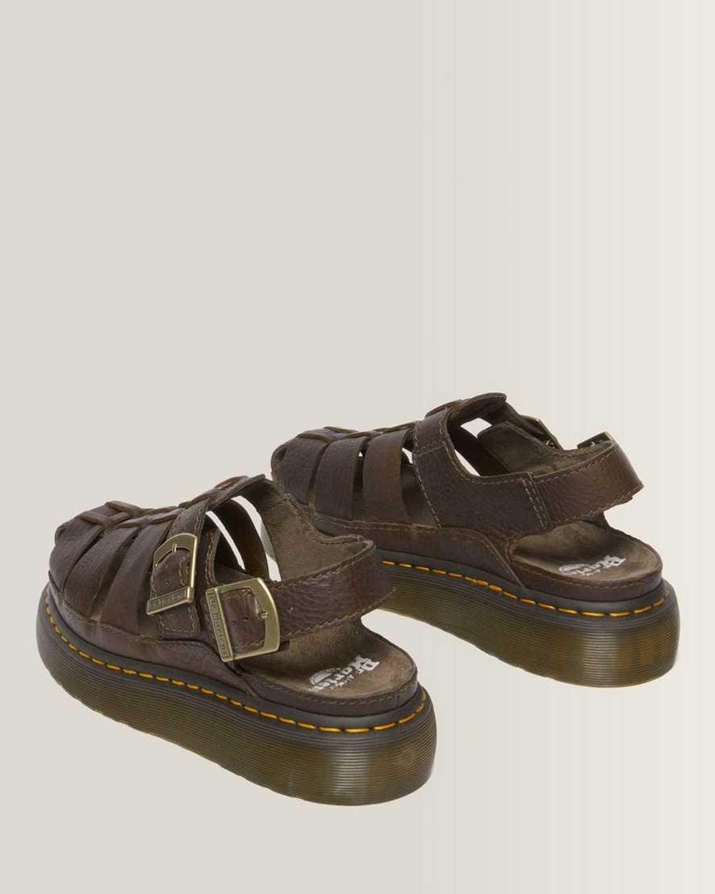 Dr. Martens Brown Wrenlie Leather Fisherman Sandals for men