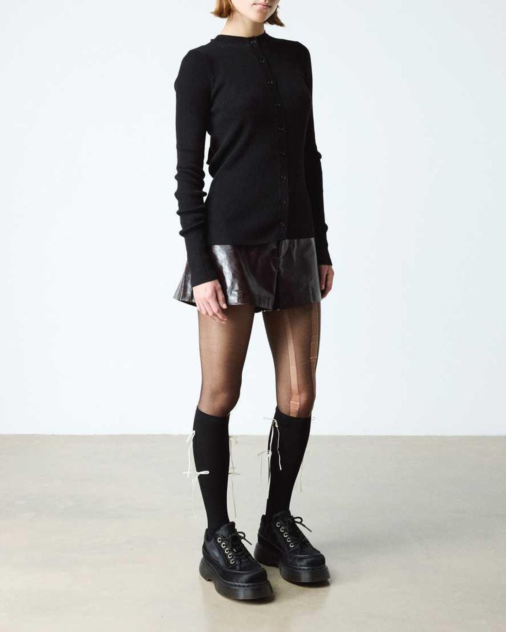 Dr. Martens Black Buzz 5-Eye Hair On Leather Shoes