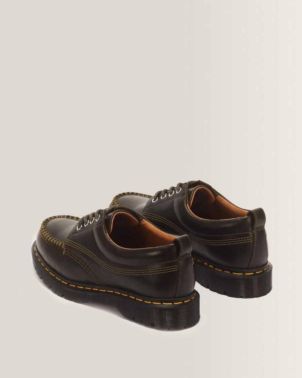 Dr. Martens Brown Lowell 4 Eye Mayhem Leather Moc Toe Shoes for men