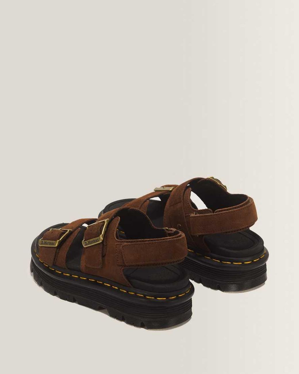 Dr. Martens Black Zebzag Nubuck Platform Sandals