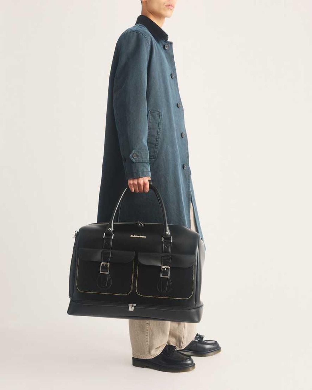 Dr. Martens Black Smooth Leather Weekender Bag