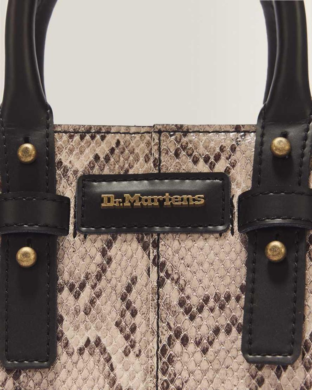 Dr. Martens Natural Xsmall Snake Print Leather Tote Bag