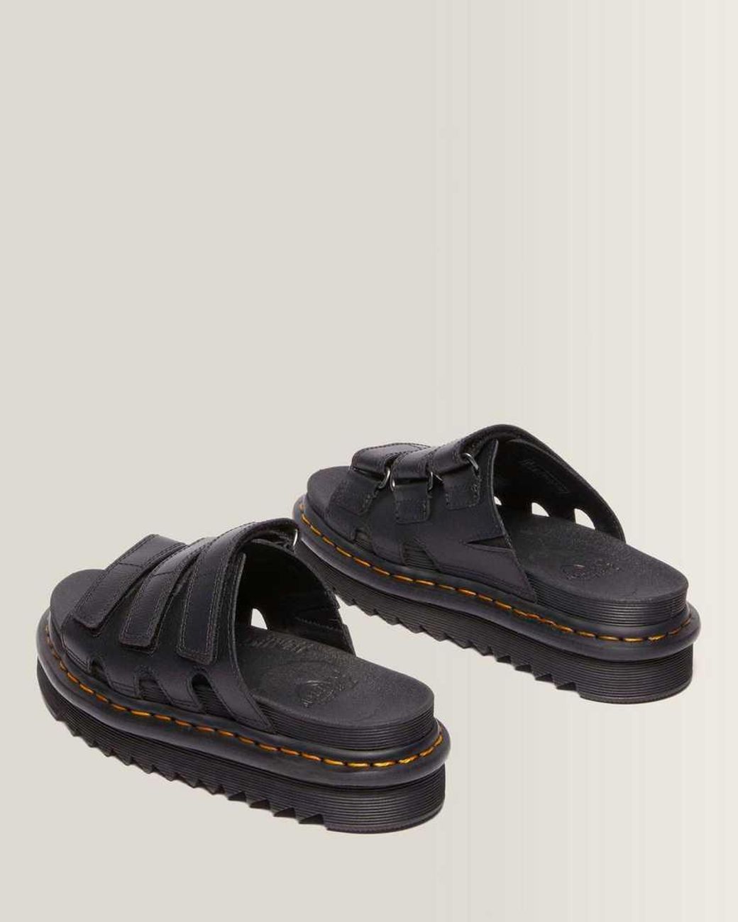 Dr. Martens Black Raine Slide Athena Leather Sandals