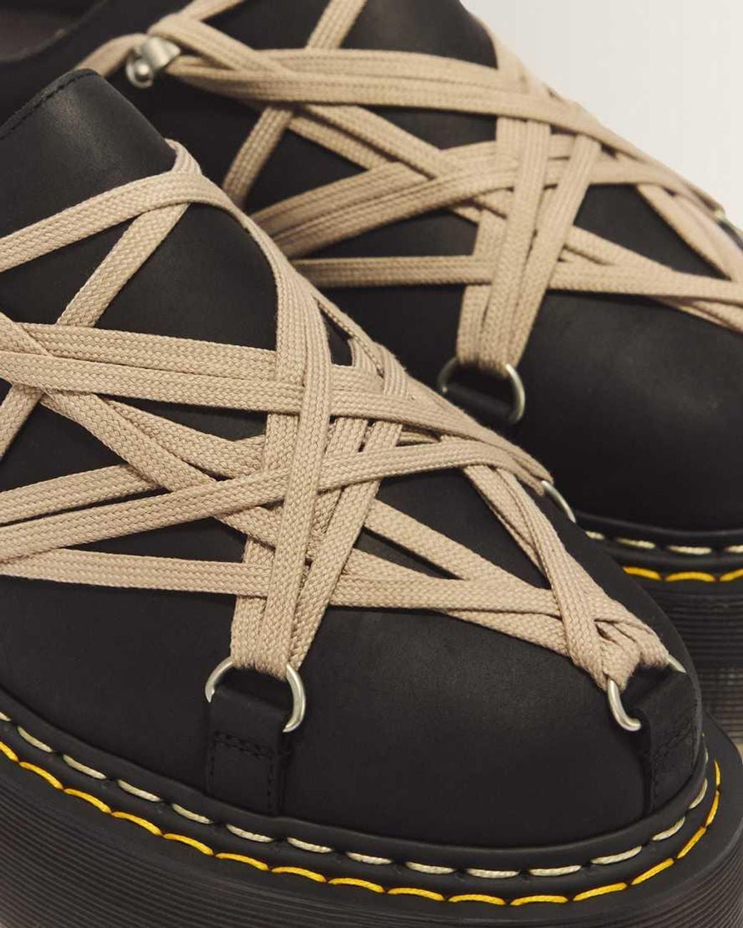 Dr. Martens Black Rick Owens Megalace Mules for men