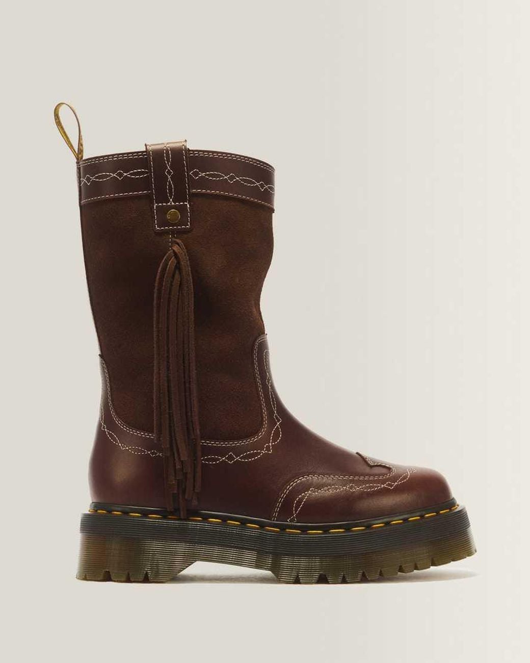 Dr. Martens Brown Desert Rodeo Quad Mid Leather & Suede Boots