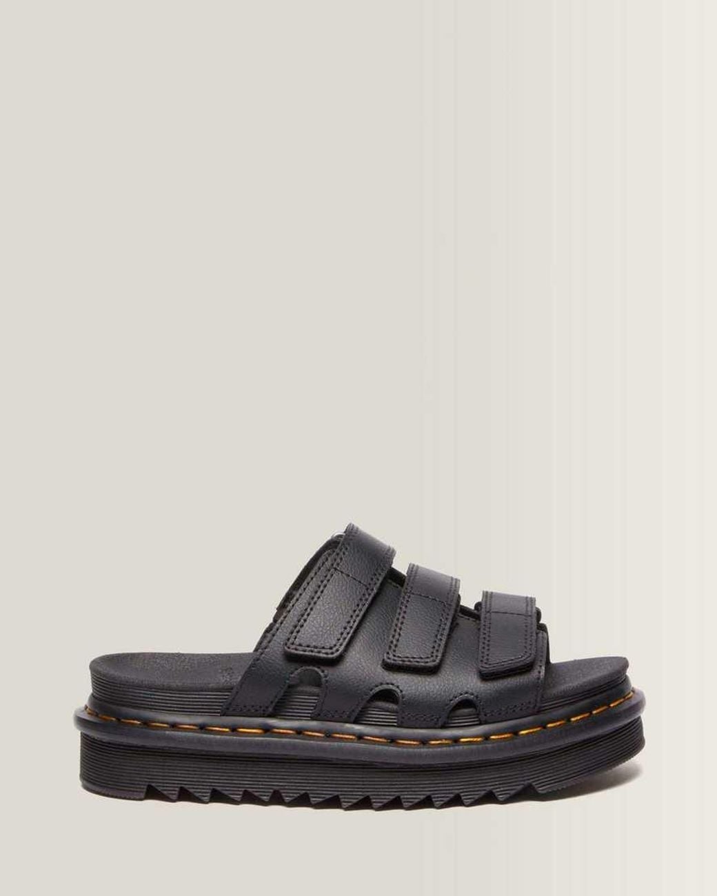 Dr. Martens Black Raine Slide Athena Leather Sandals