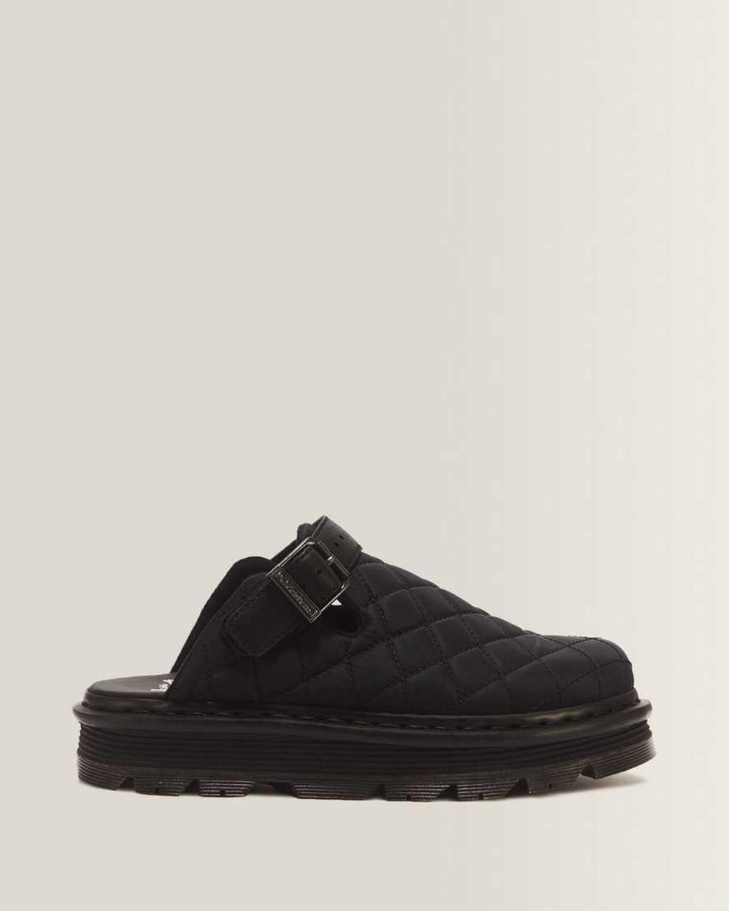 Dr. Martens Black Zebzag Quilted Canvas Platform Mules for men