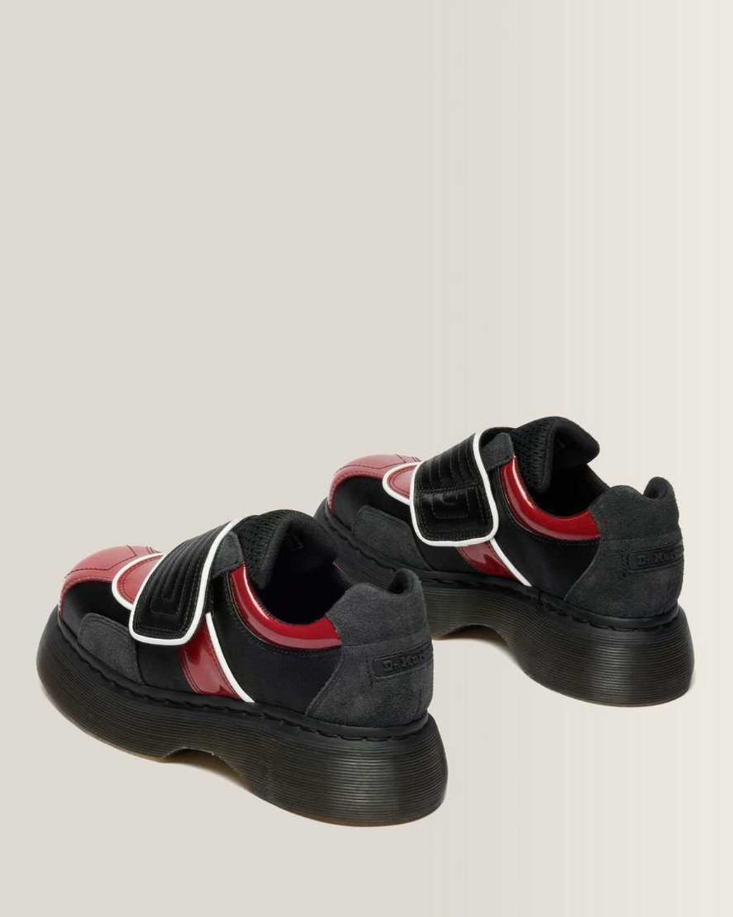 Dr. Martens Black Buzz Strap Mixed Material Shoes
