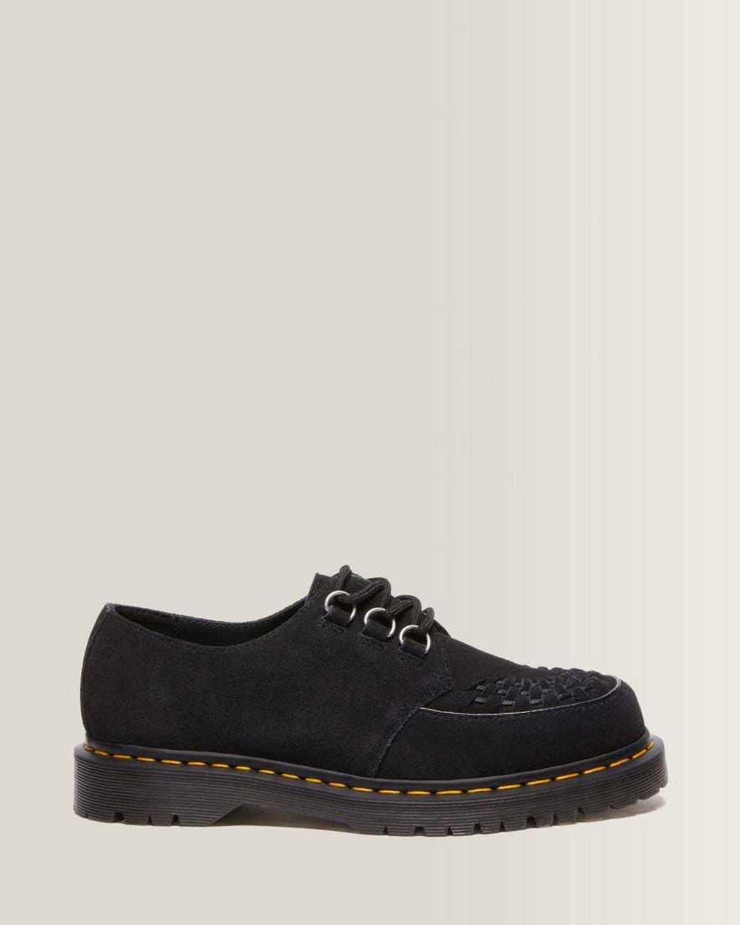 Dr. Martens Black Ramsey Woven Suede Creepers Shoes for men