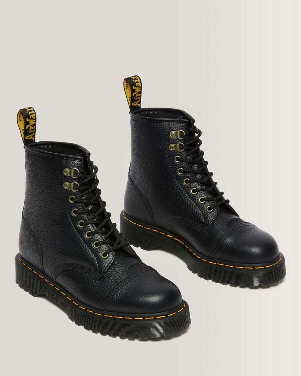 Dr. Martens Black 1460 Bex Faux Fur-Lined Leather Lace Up Boots for men