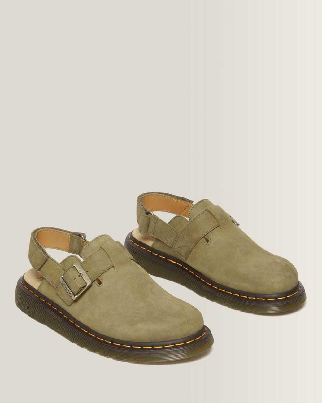 Dr. Martens Green Jorge Ii Tumbled Nubuck Leather Slingback Mules