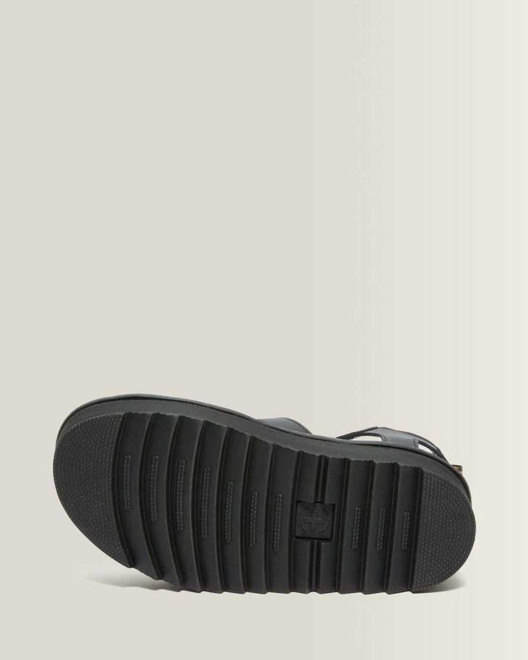 Dr. Martens Black Blaire Quad Hydro Leather Platform Gladiator Sandals