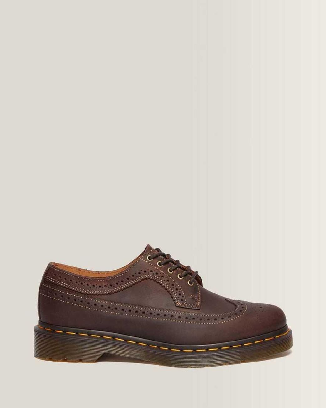 Dr. Martens Brown 3989 Crazy Horse Leather Brogues Shoes for men