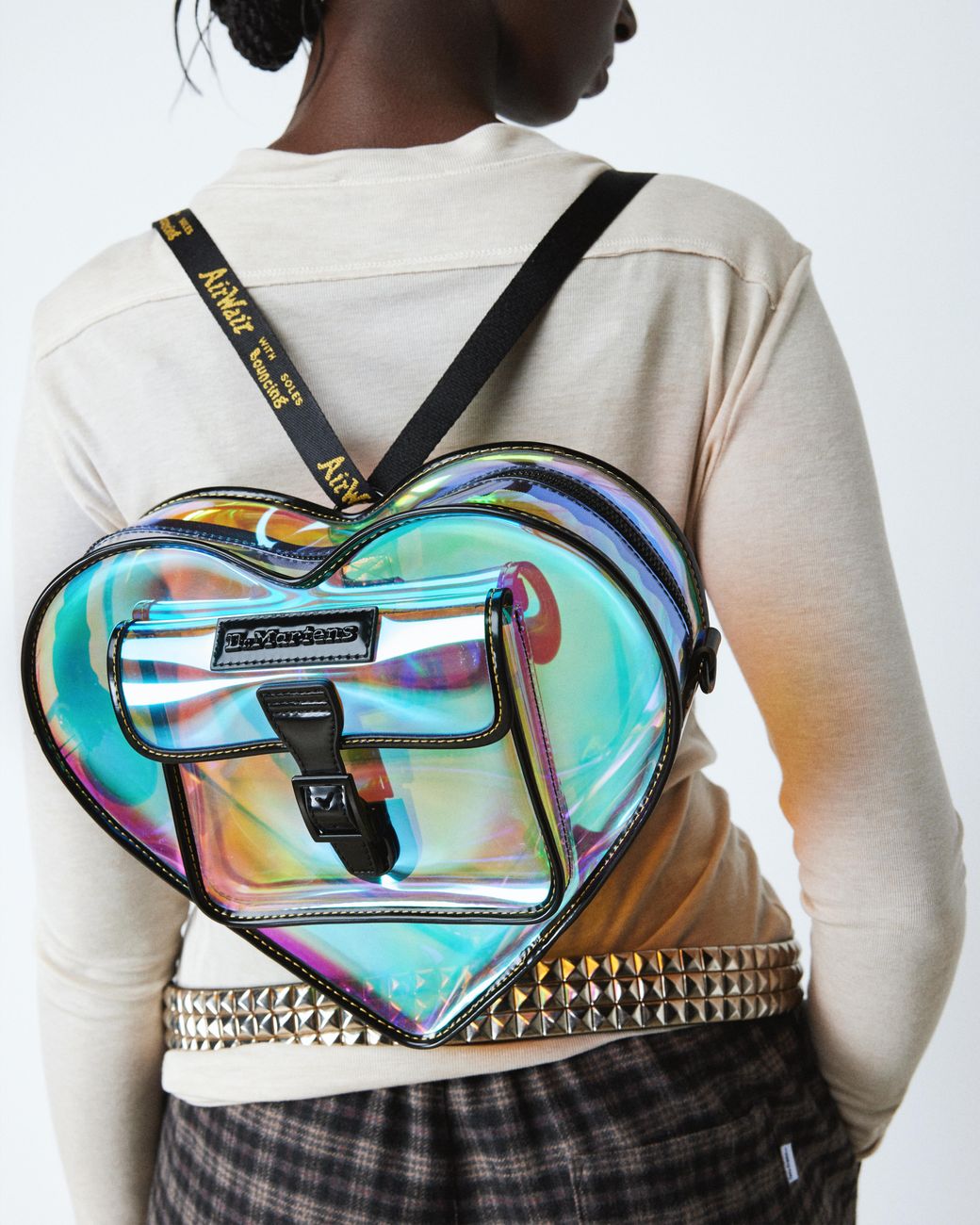 【レディース】Dr. Martens Iridescent Transparent Mini バッグ Dr Martens Mini Satchel Transparent Rainbow Iridescent Tpu