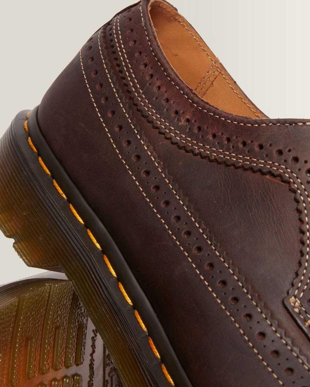 Dr. Martens Brown 3989 Crazy Horse Leather Brogues Shoes for men