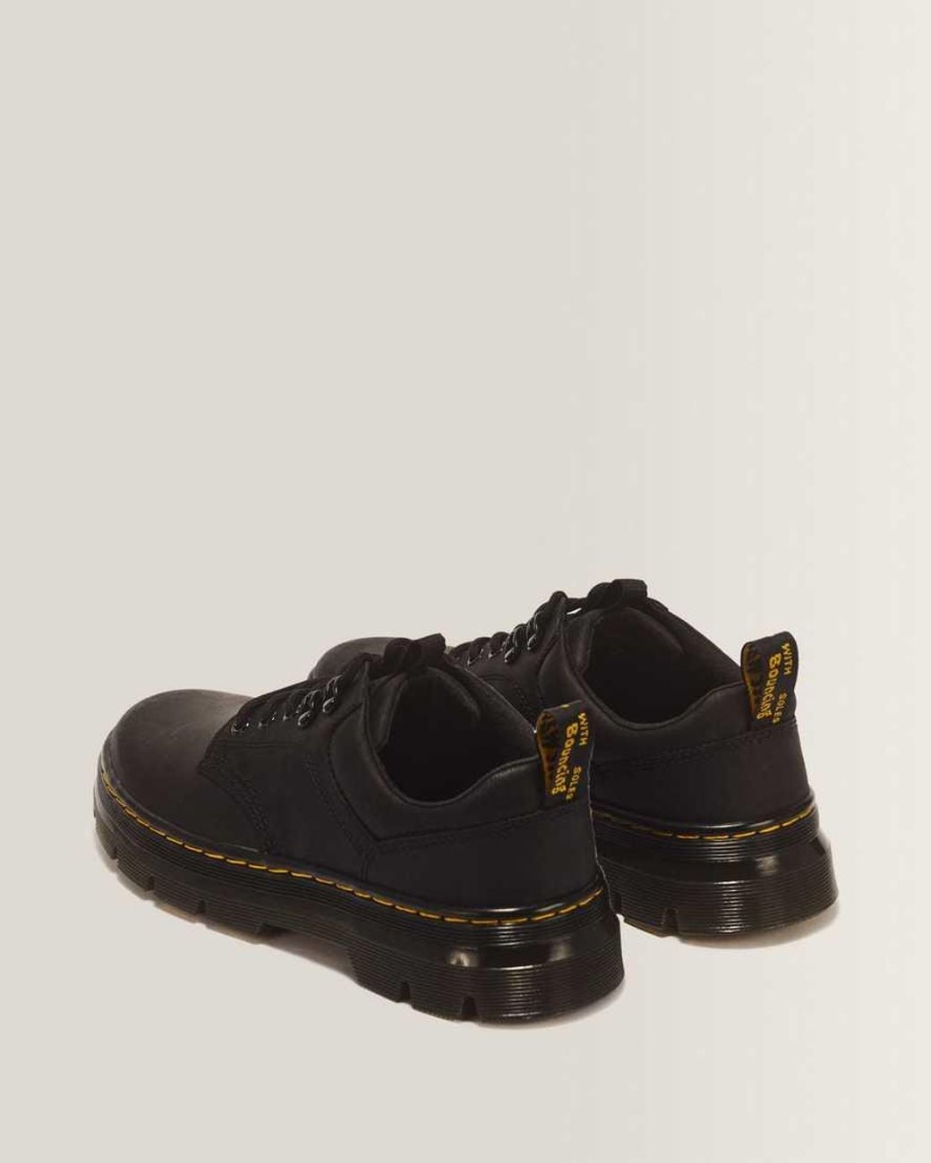 Dr. Martens Black Leather Reeder Extra Tough Utility Shoes for men