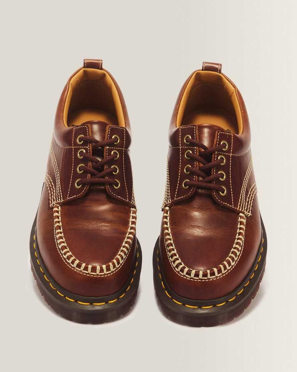 Dr. Martens Brown Lowell Leather Moc Toe Shoes for men