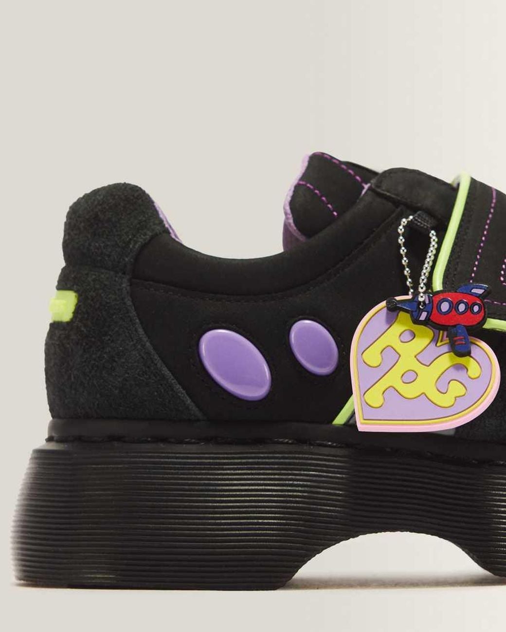 Dr. Martens Black Buzz Strap Powerpuff Shoe
