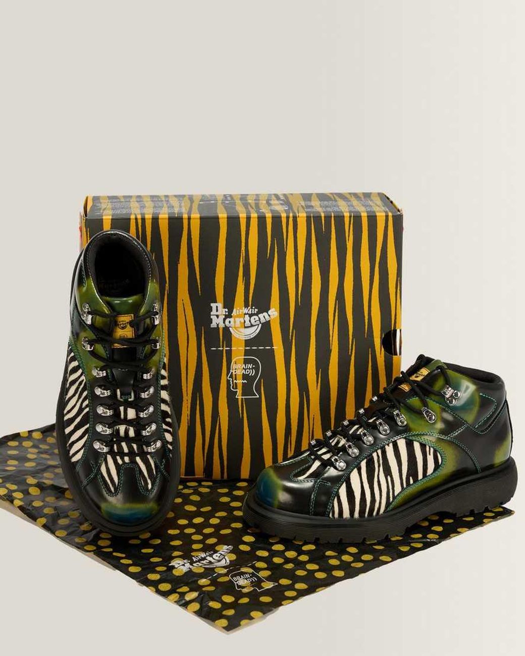 Dr. Martens Green Wayborne Brain Dead Leather Boots for men