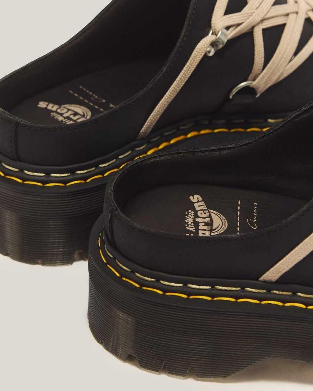 Dr. Martens Black Rick Owens Megalace Mules for men