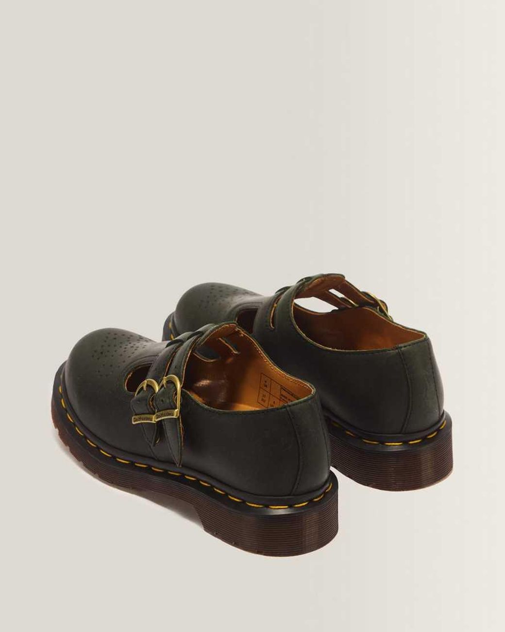 Dr. Martens Green 8065 Crazy Horse Leather Mary Jane Shoes