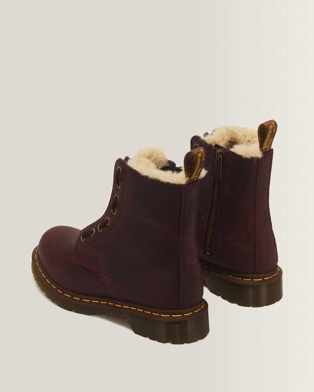 Dr. Martens Brown 1460 Serena Zip 8 Eye Crazy Horse Leather Boots