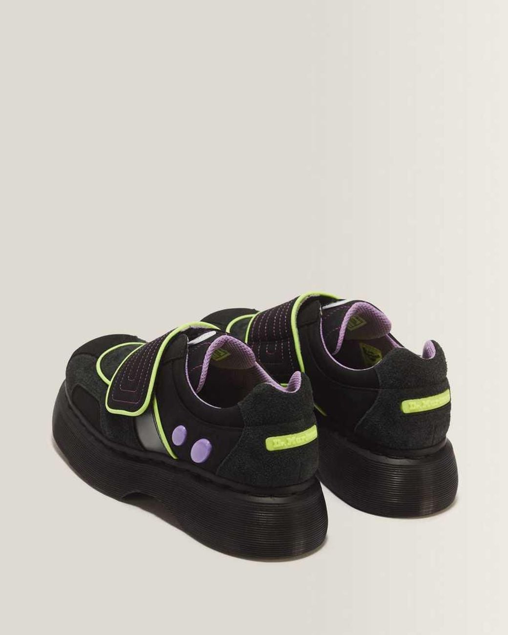 Dr. Martens Black Buzz Strap Powerpuff Shoe