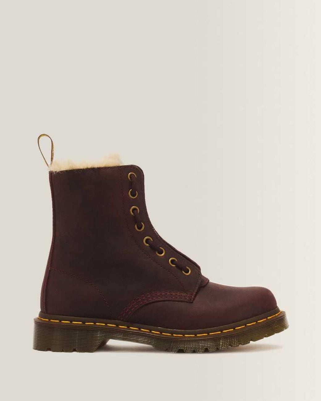 Dr. Martens Brown 1460 Serena Zip 8 Eye Crazy Horse Leather Boots