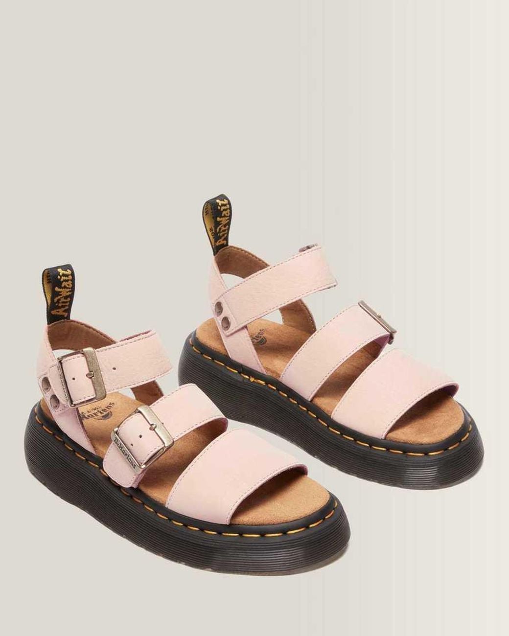 Dr. Martens Pink Gryphon Quad Nubuck Sandals