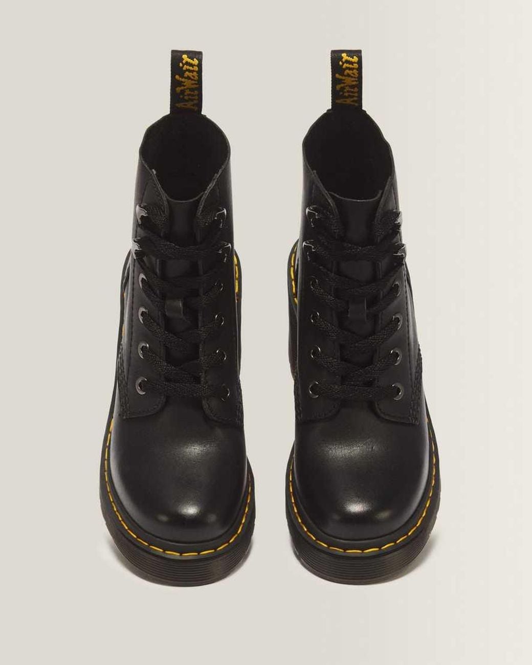 Dr. Martens Black Jesy Sendal Leather Heels Boots