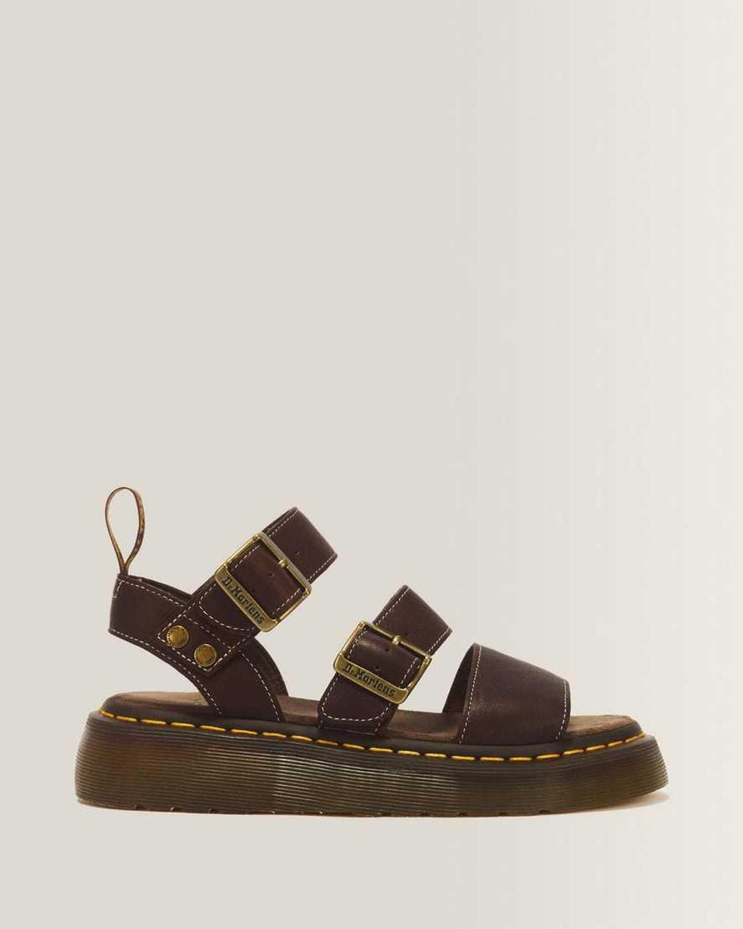 Dr. Martens Brown Gryphon Quad Grizzly Leather Sandals