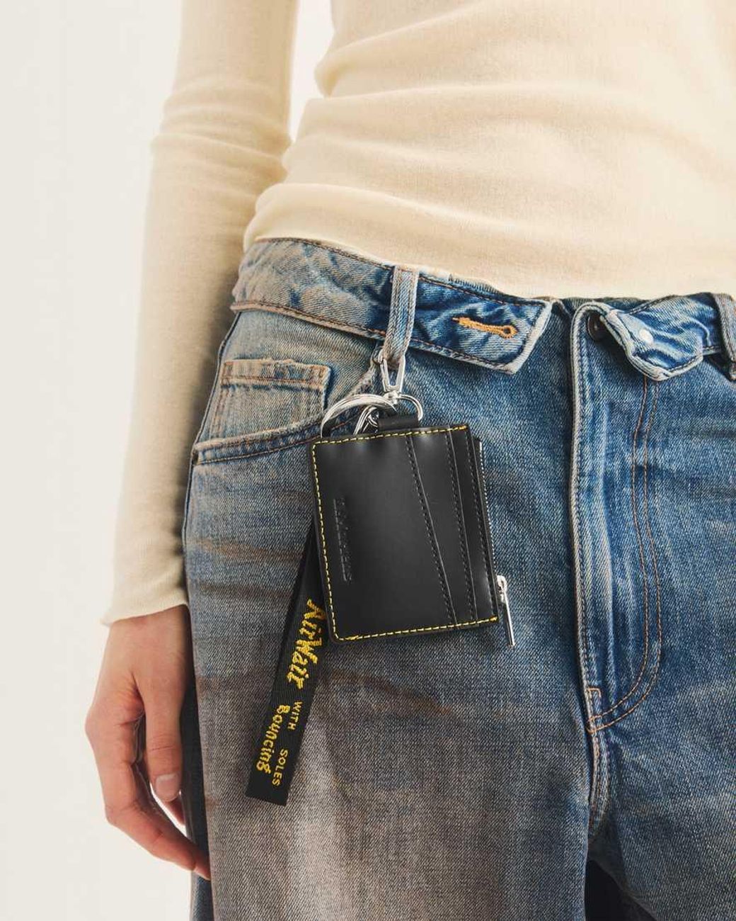 Dr. Martens White Kiev Leather Cardholder Keyring