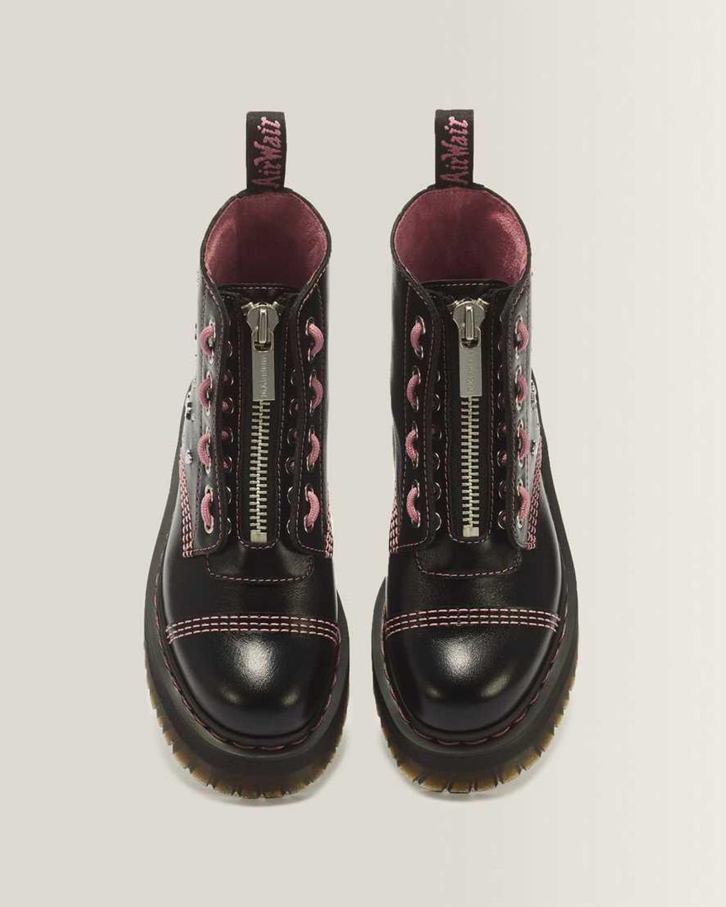 Dr. Martens Black Sinclair Hearts & Stars 8 Eye Leather Platform Boots
