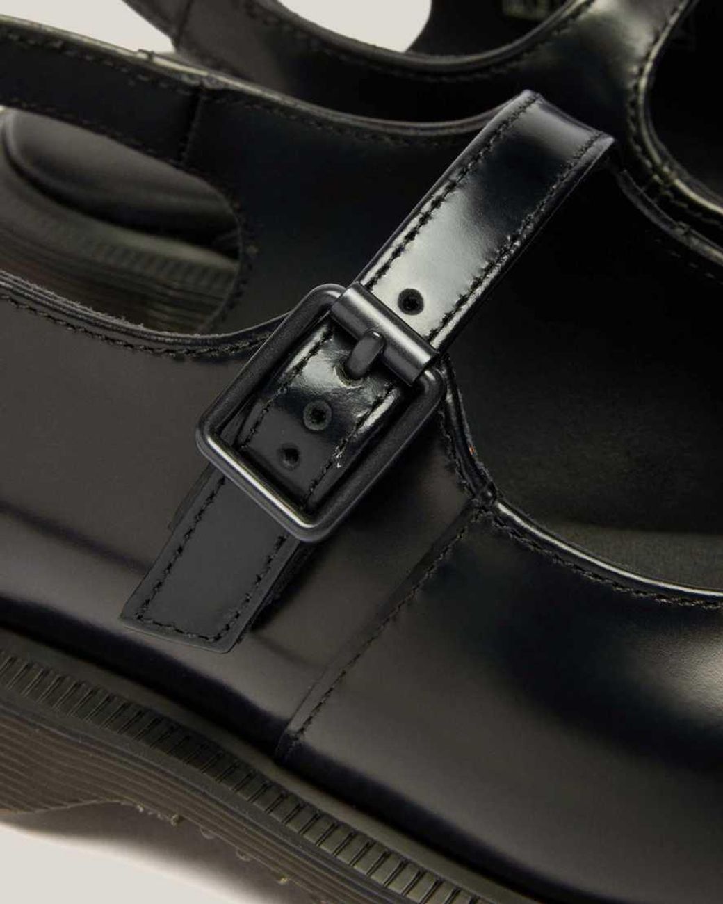 Dr. Martens Black Madaline Mary Jane Smooth Leather Sling Back Shoes