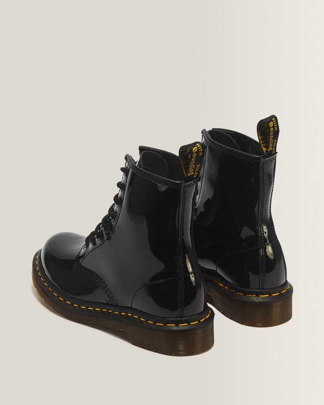 Dr. Martens 1460 Patent Leather Lace Up Boots In Black Lucido/patent Lamper