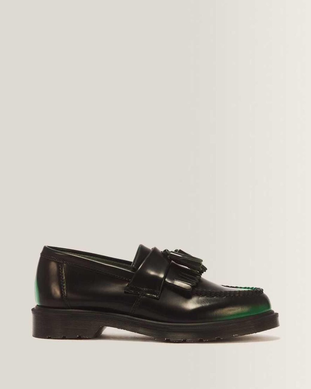 Dr. Martens Black Adrian Tassel Arcadia Rub Off Leather Loafers for men